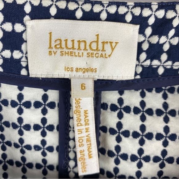 LAUNDRY by Shelli Segal Black White Mosaic Pattern Blazer Jacket Size 6 - Picture 5 of 11